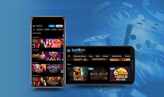 An image of mobile devices playing Betiton games.