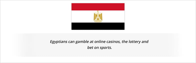 The legal status of different gambling activities in different states of Egypt.