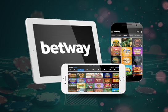 Betway logo and game selection displayed across three mobile devices