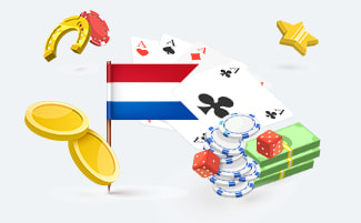 Casino Chips, Cards, Dice, Virtual Money, Horseshoe, a Yellow Star, and the Netherlands Flag