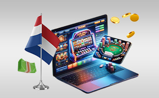 Playing Casino Games on a Laptop and a Tablet, and the Netherlands Flag